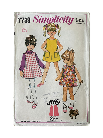 Simplicity 7739 Girls Size 3 Pinafore Dress FF