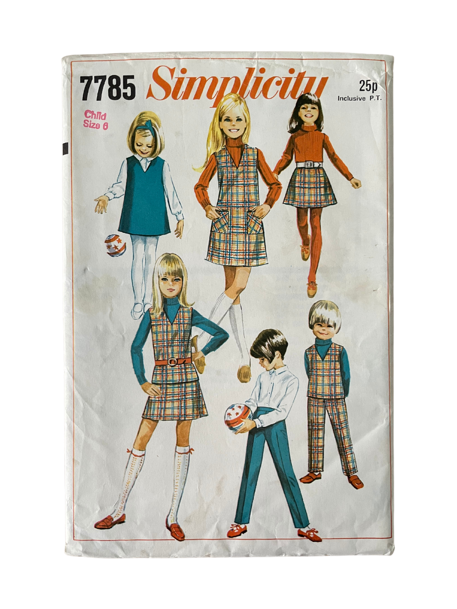 Simplicity 7785 Girls Size 6 Dress Top Skirt Trousers FF