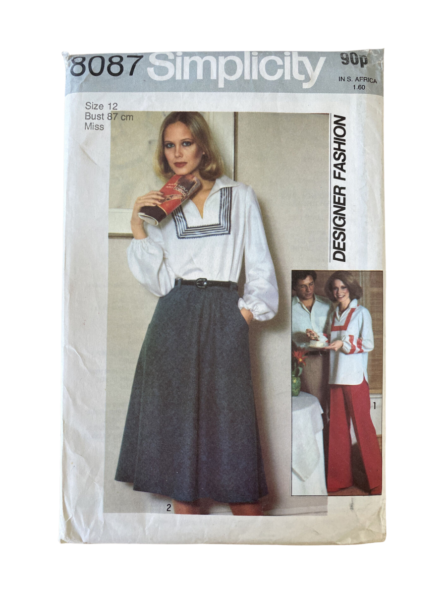 Simplicity 8087 Womens Size 12 Top Skirt Trousers UNCUT *