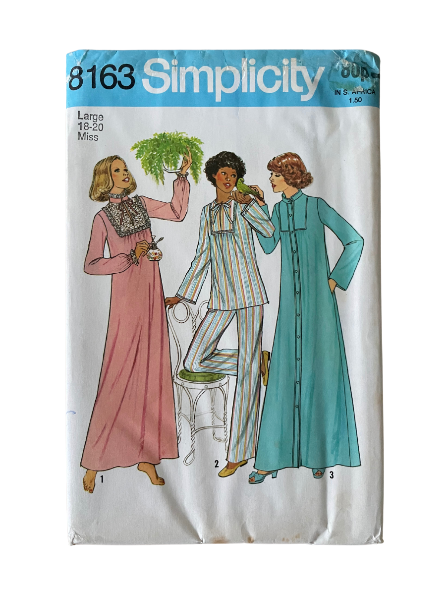 Simplicity 8163 Womens Size 18 Nightgown Pyjamas FF