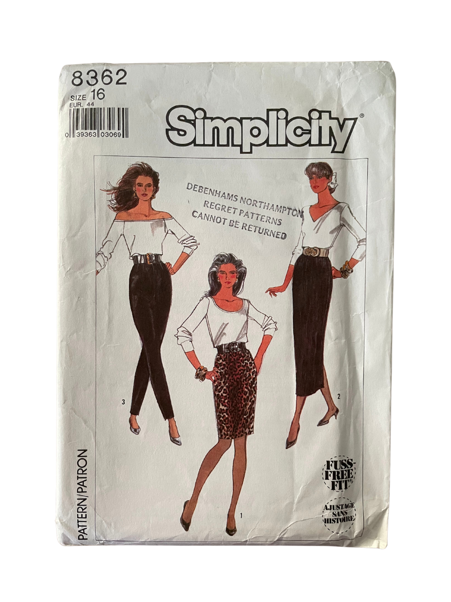 Simplicity 8362 Womens Size 14 Skirt Trousers FF