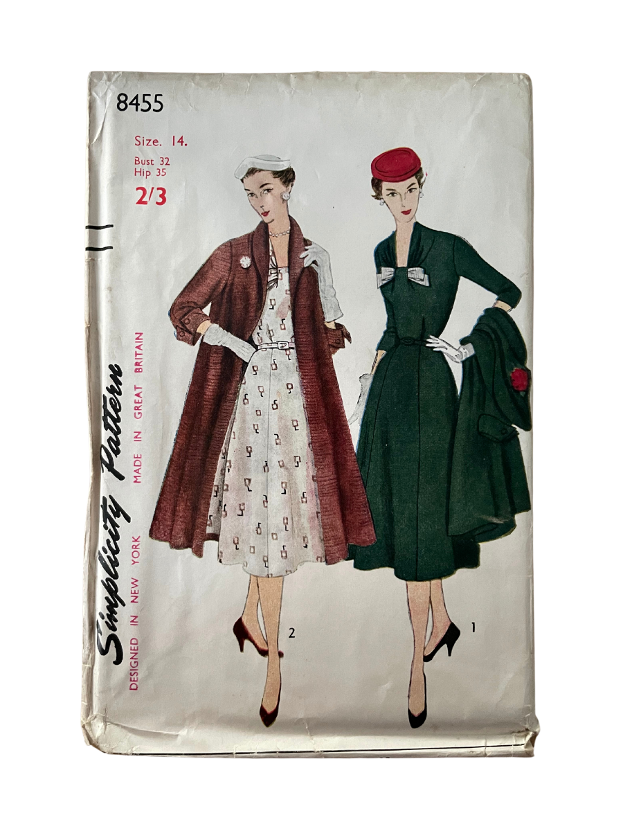 Simplicity 8455 Womens Size 6-8 Dress Coat FF