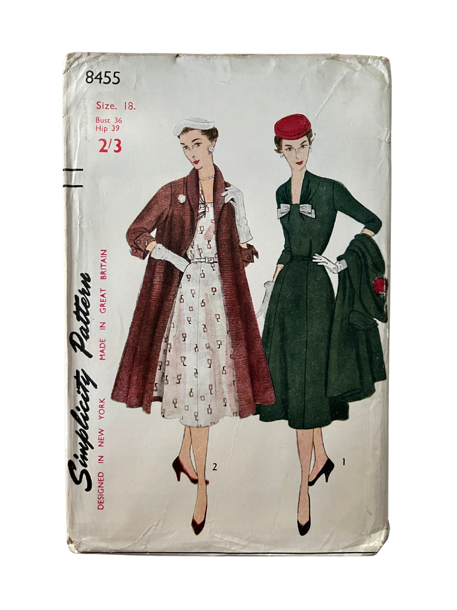 Simplicity 8455 Womens Size 12 Dress Coat FF