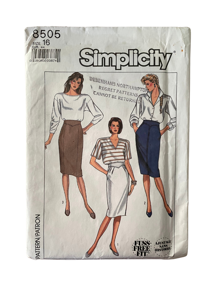 Simplicity 8505 Womens Size 14 Skirt FF