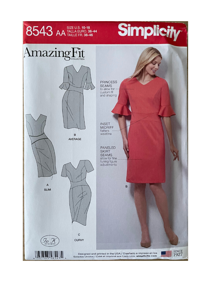 Simplicity 8543 Womens Size 14-22 Dress FF