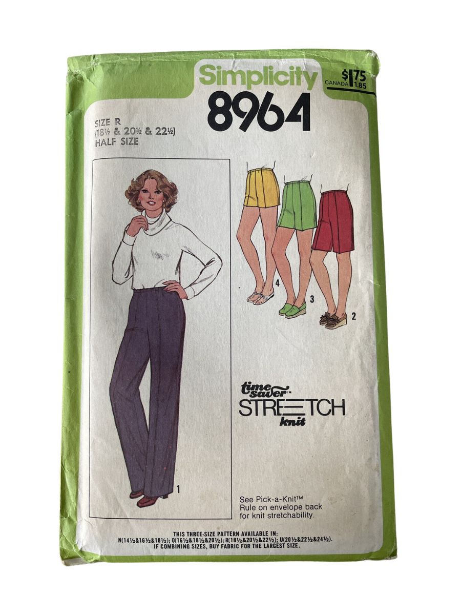 Simplicity 8964 Size 18.5 -22.5 Trousers Shorts *