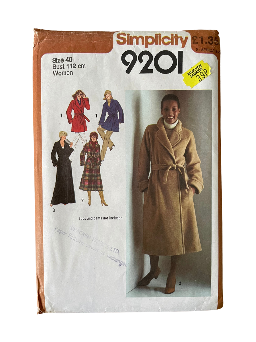 Simplicity 9201 Womens Size 20 Coat Jacket FF