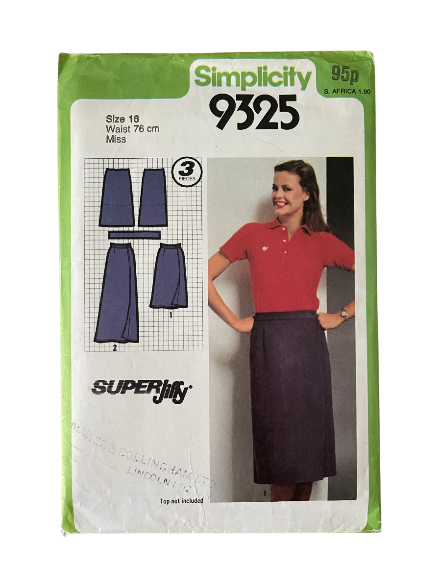 Simplicity 9325 Womens Size 16 Skirt