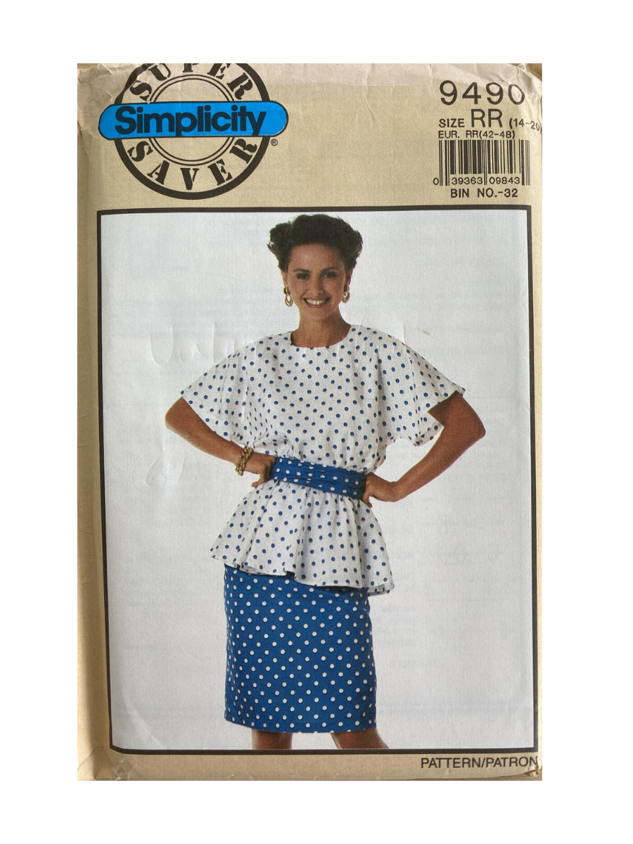 Simplicity 9490 Womens Size 14-20 Petite Top Skirt *