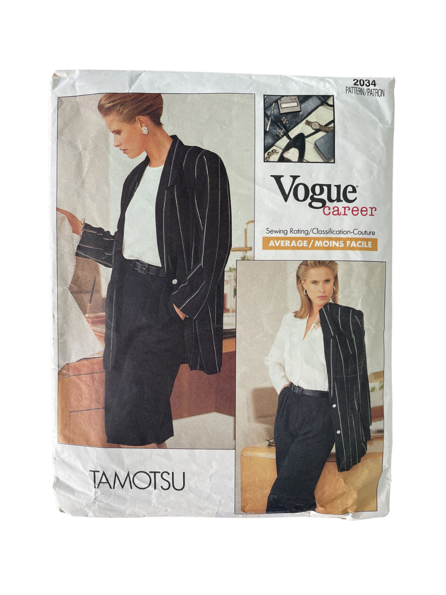 Vogue 2034 Size 8-12 Jacket Skirt Trousers FF