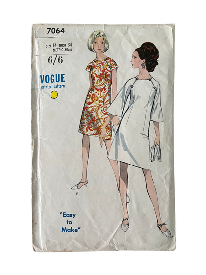 Vogue 7064 Womens Size 14 Dress