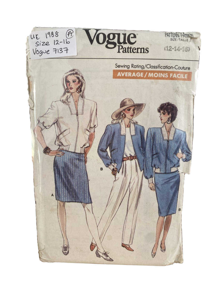 Vogue 7137 Size 12-16 Petite Jacket Trousers Skirt *