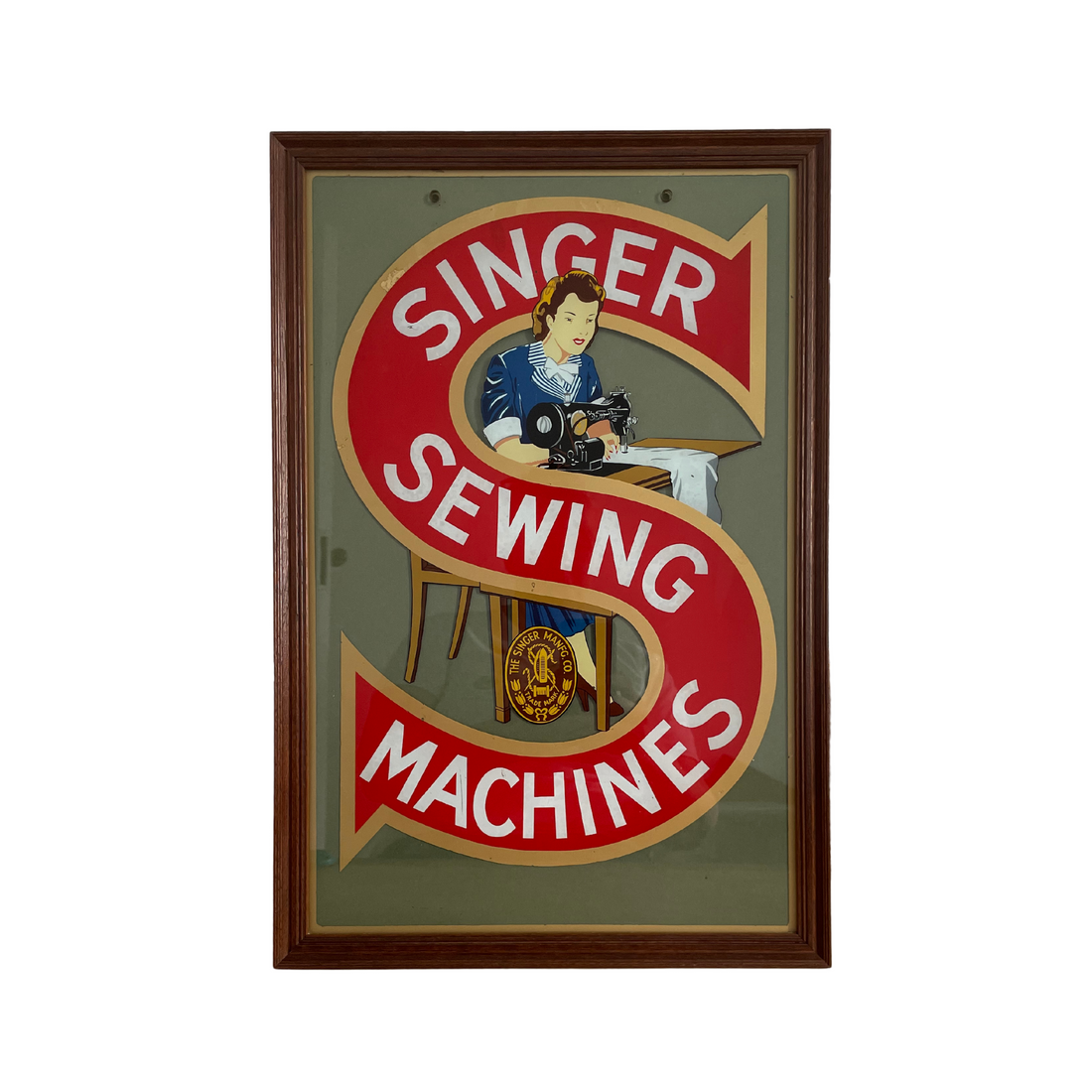 Singer Advertising Display Glass