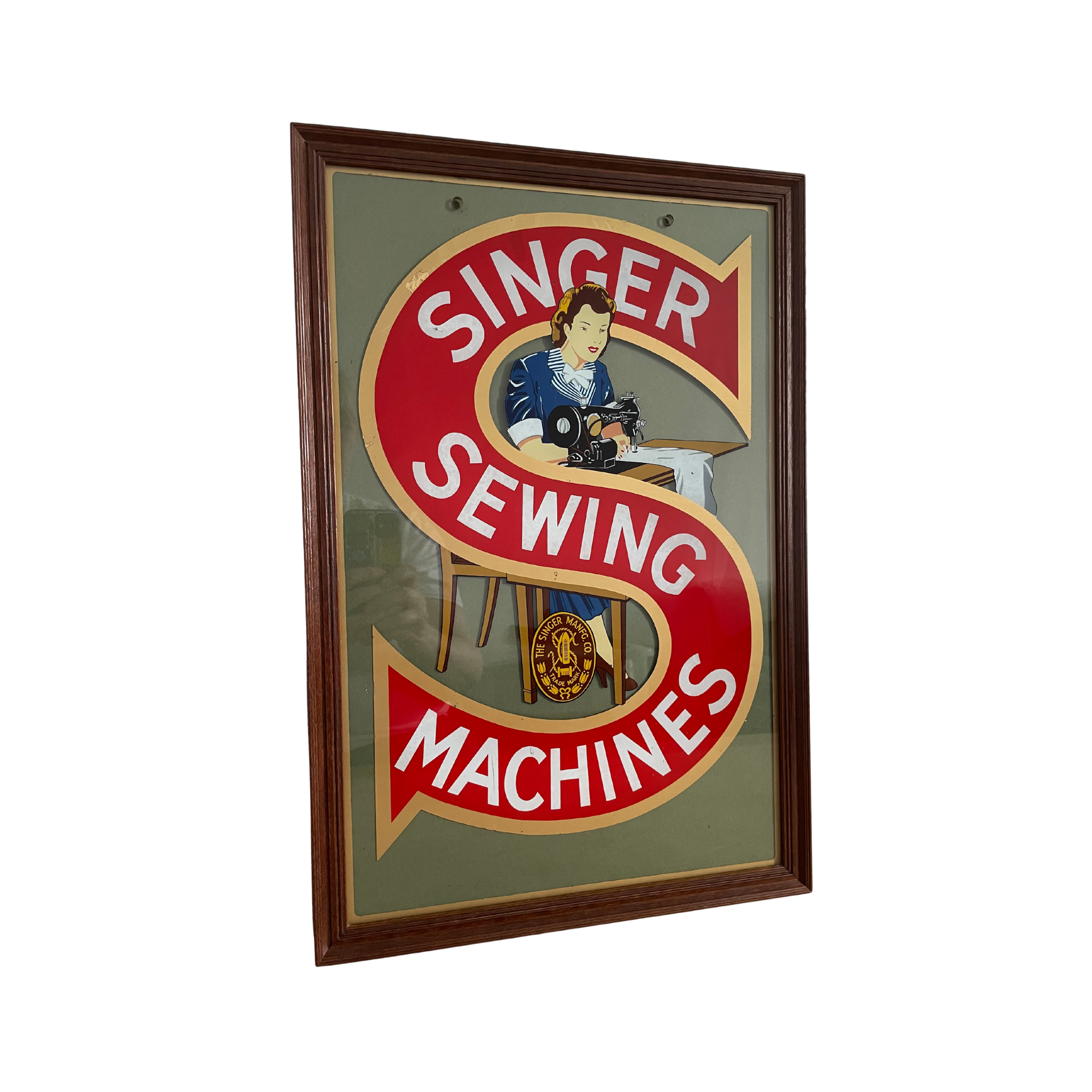 Singer Advertising Display Glass