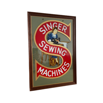 Singer Advertising Display Glass