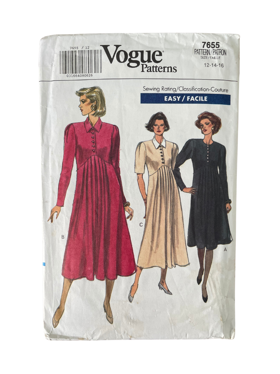 Vogue 7655 Womens Size 12 Maternity Dress