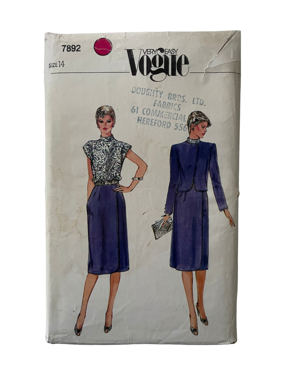 Vogue 7892 Womens Size 14 Jacket Dress