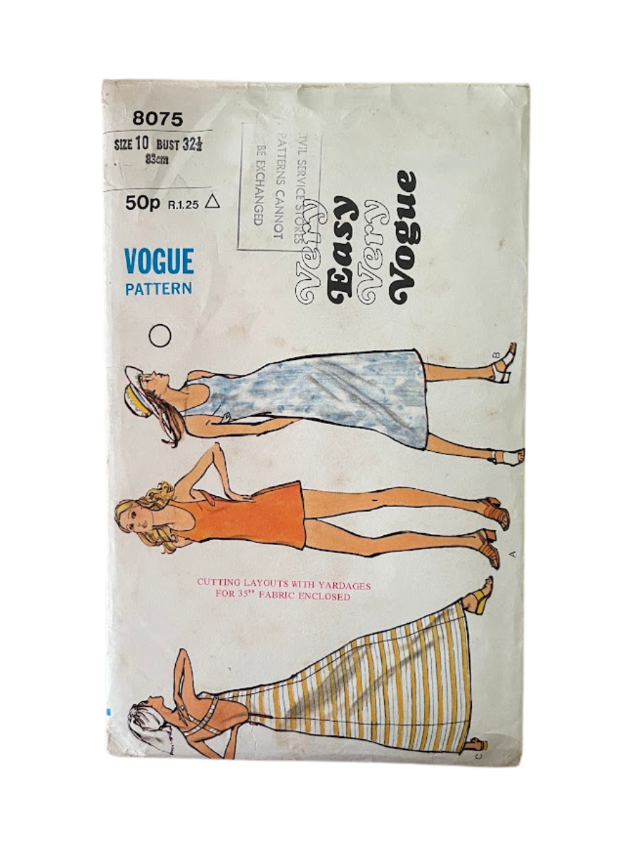 Vogue 8075 Womens Size 8 Dress